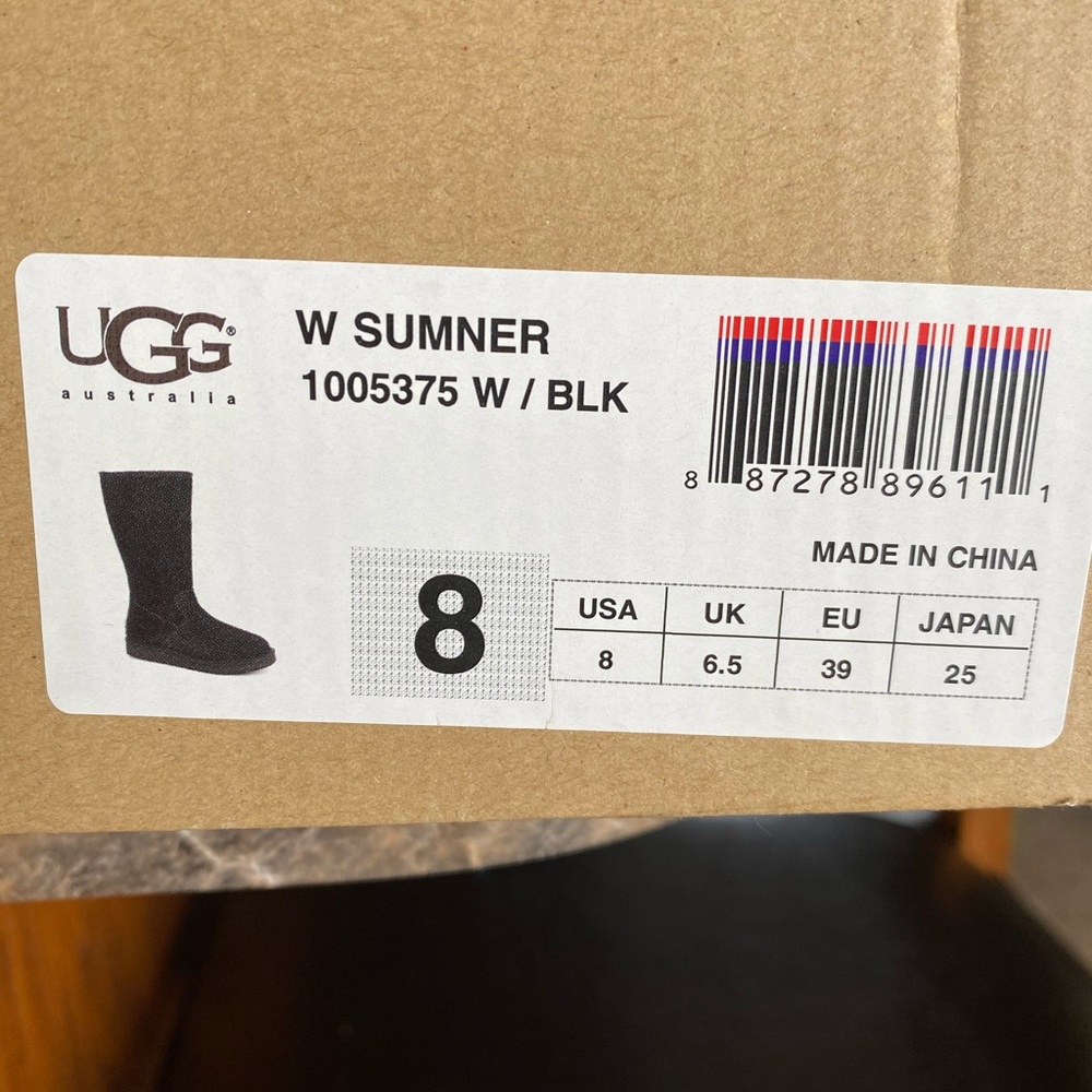 Black Suede Ugg Boots Size 8 Like New - image 4